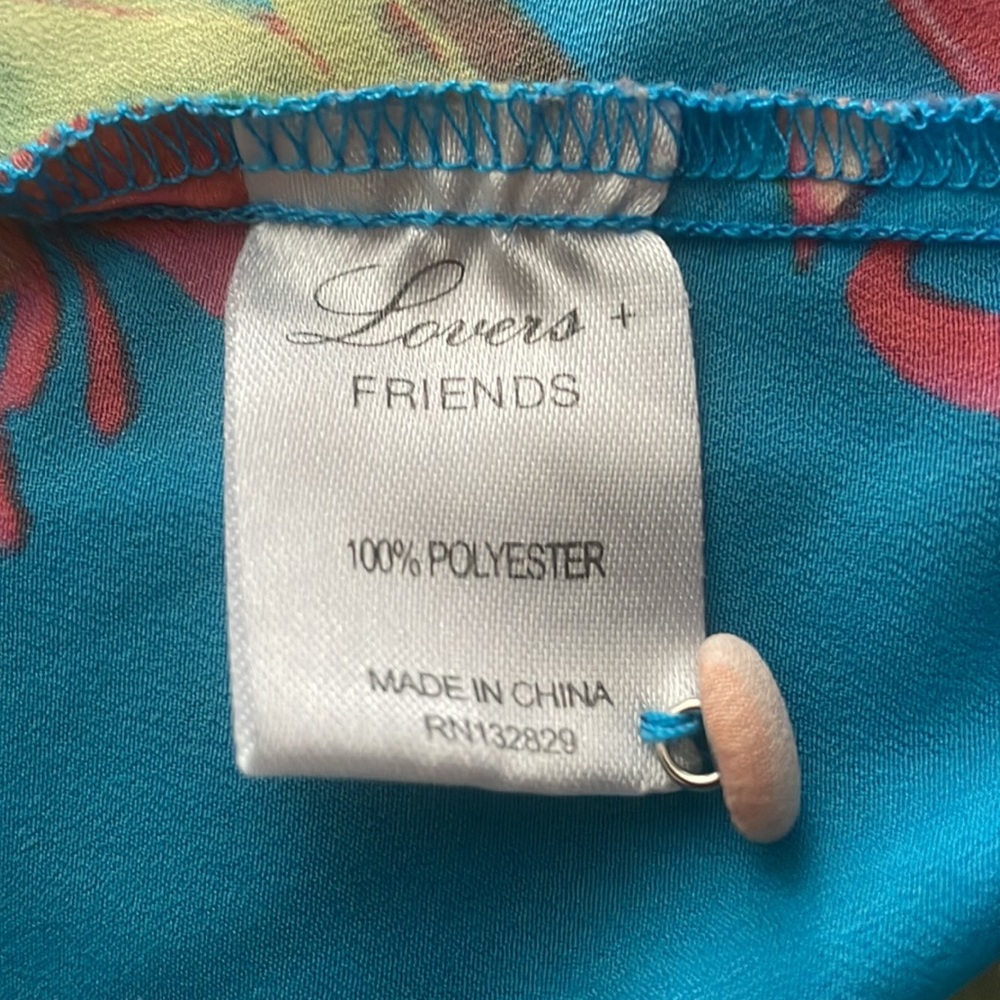 Lovers + Friends Sleeveless Tropical Blouse Sz L - Picture 6 of 6